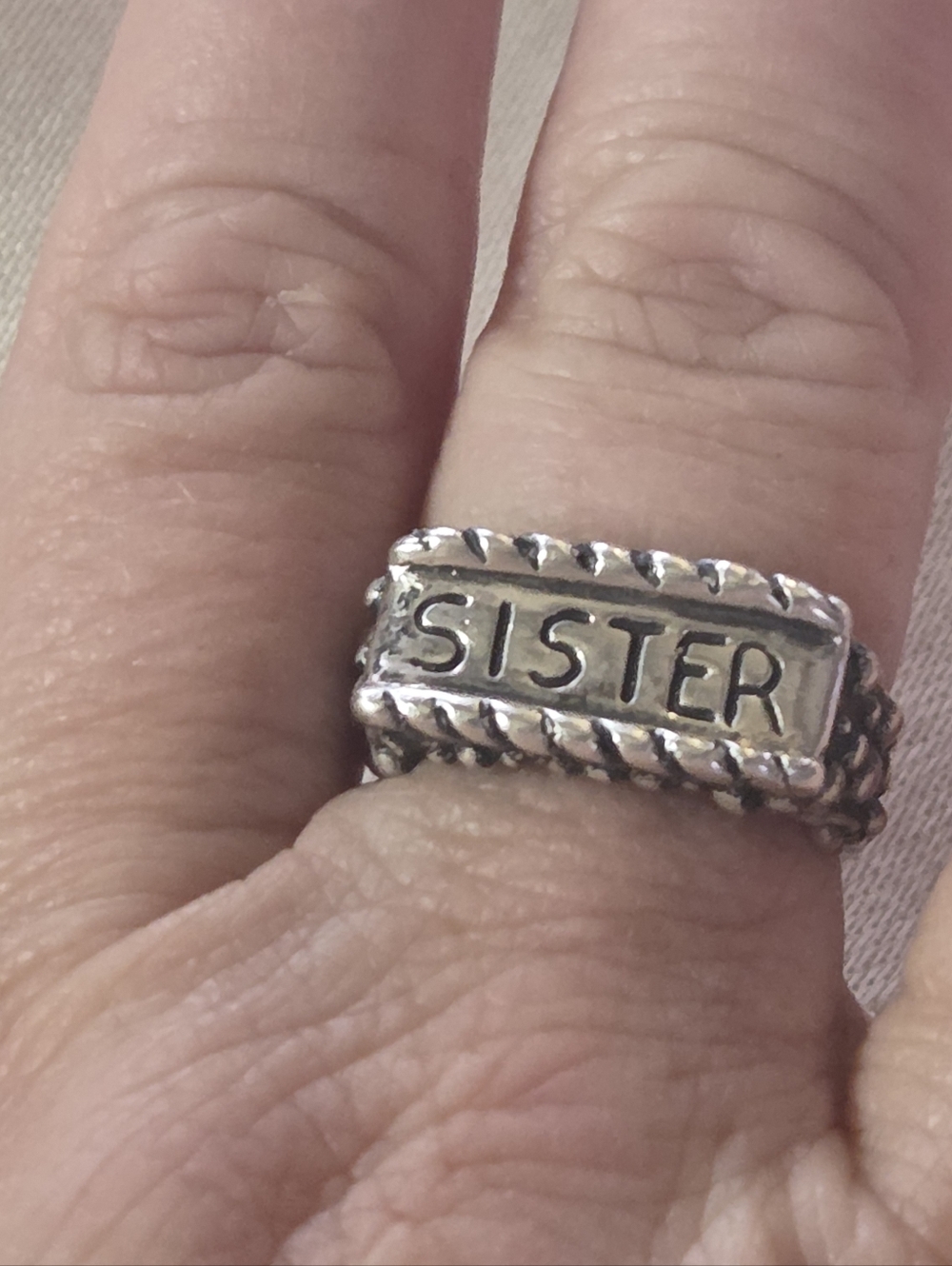 Dian Malouf SISTER Sterling Silver Ring, Size 8 - Picture 13 of 15